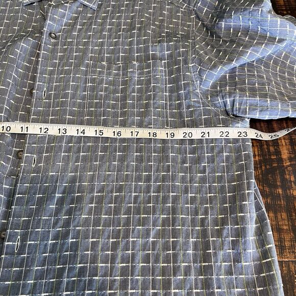 Tommy Bahama Shirt Men Large Adult Blue Casual Button Down Textured Silk Check - Picture 6 of 7